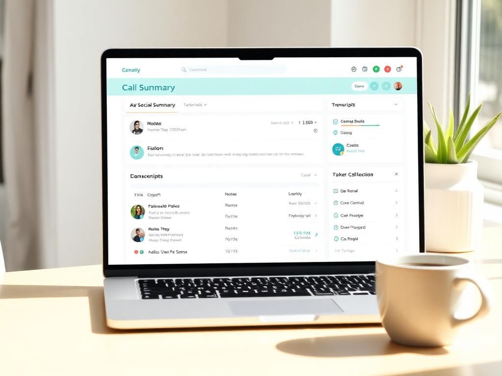 Laptop képernyőn hívás összefoglaló dashboard